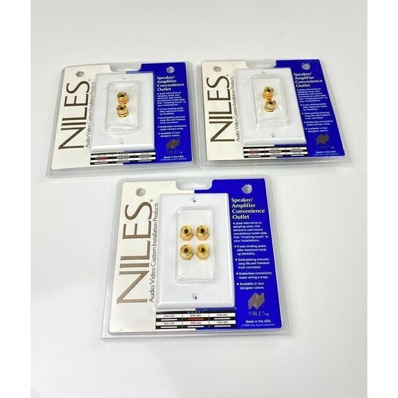 Lot of 3 Niles Speaker/Amplifier Convenience Outlet 5W-2D & 5W-4D White NEW CN13 - Picture 1 of 5